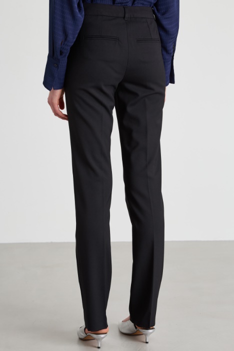 Pantalones rectos de gabardina