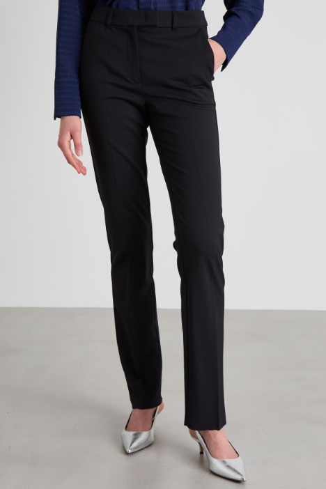 Pantalones rectos de gabardina