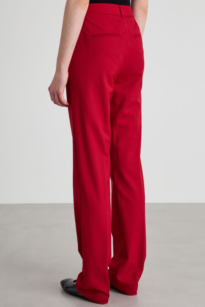 Straight gabardine trousers Intrend - 3