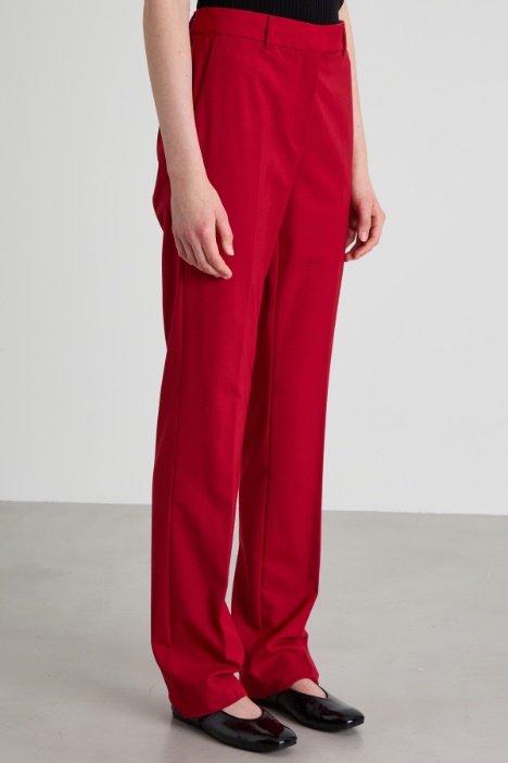 Pantaloni dritti in gabardina