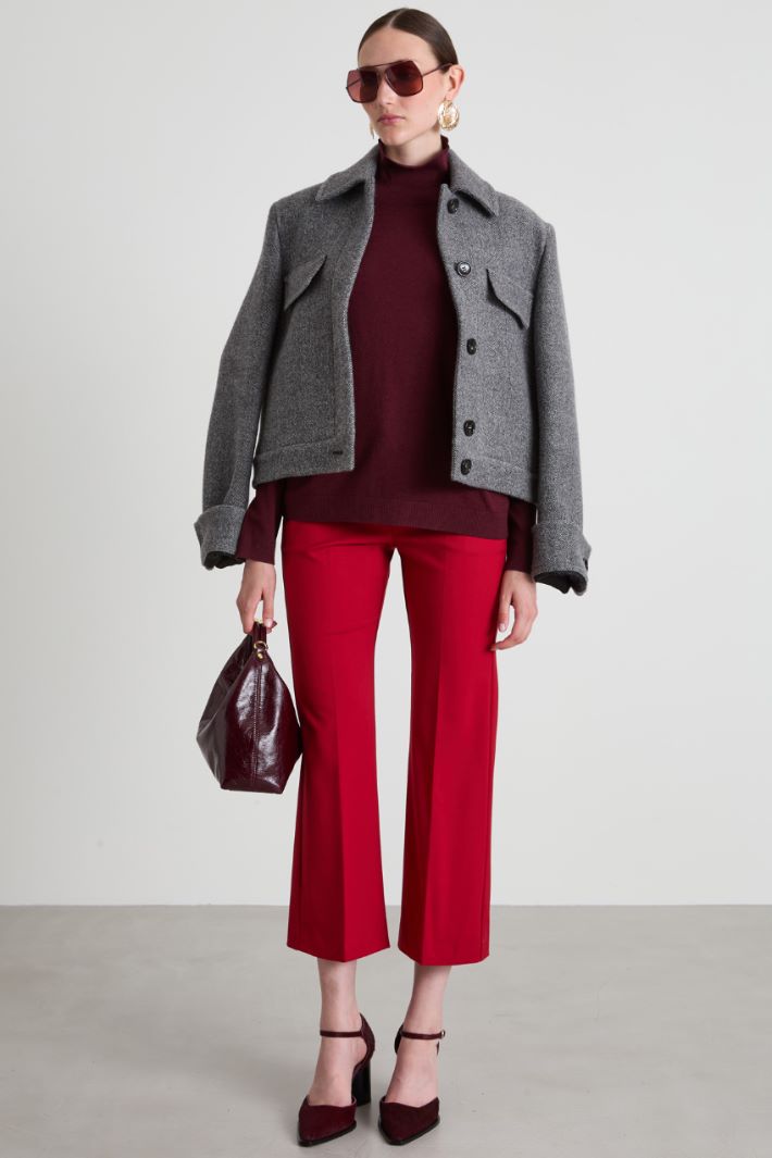 Flared gabardine trousers Intrend