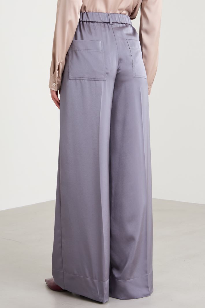 Satin trousers with sash Intrend - 3