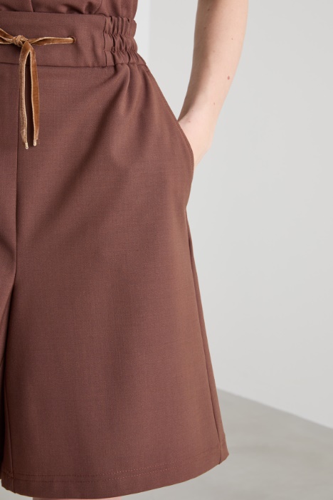 Shorts in tela di lana