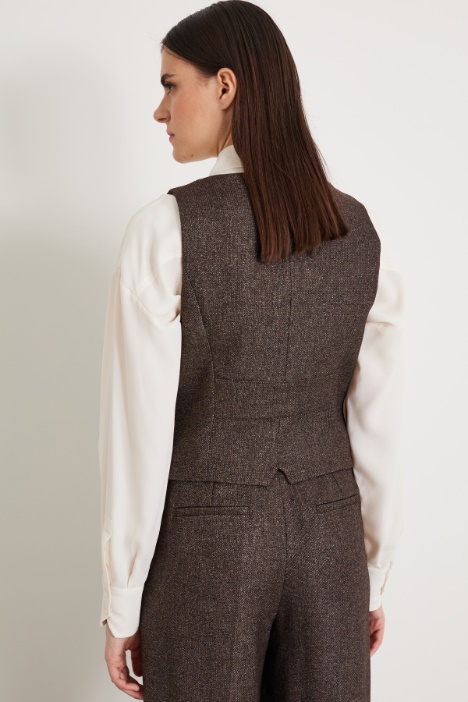 Gilet in filato lamé