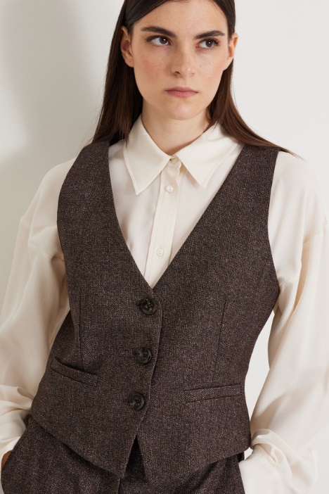 Gilet in filato lamé