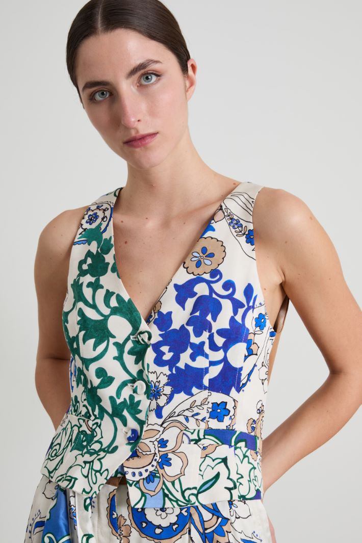 Gilet in raso stampato Intrend