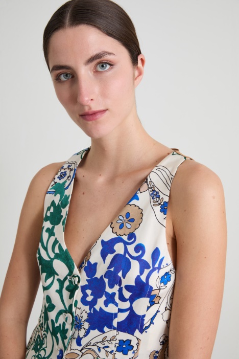 Gilet in raso stampato