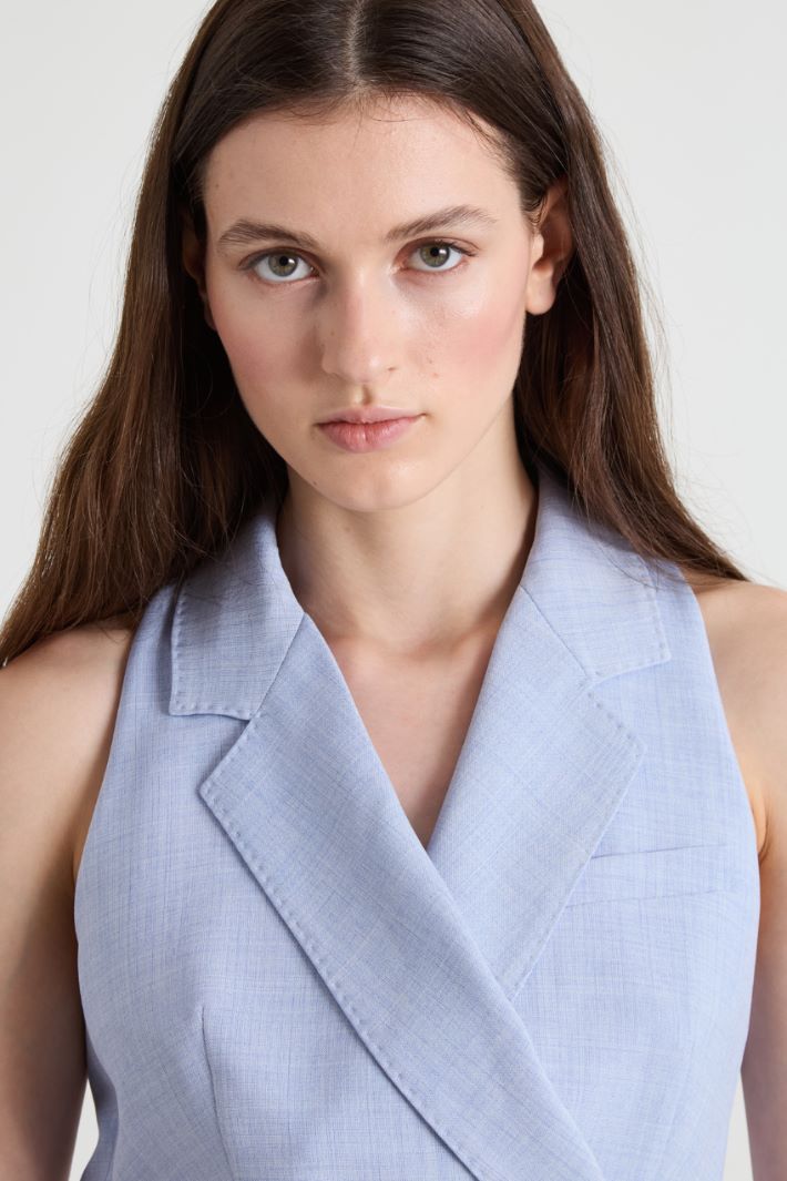 Crossed vest in basketweave fabric Intrend - 4