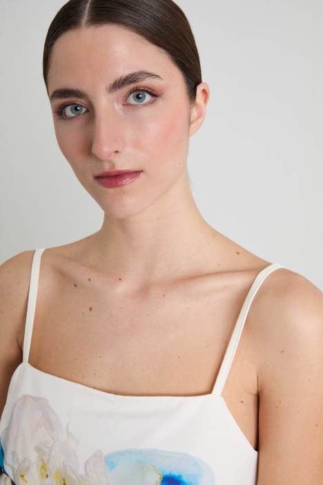 Top in satin stampato