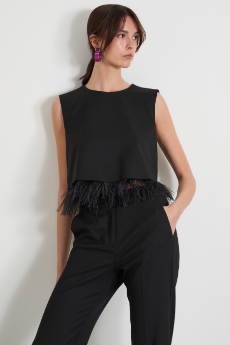 Feather-detail top Intrend