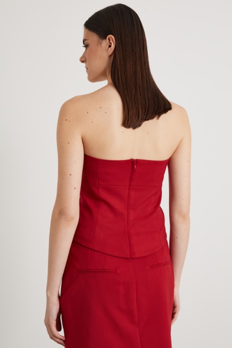 Bustier aderente in gabardina