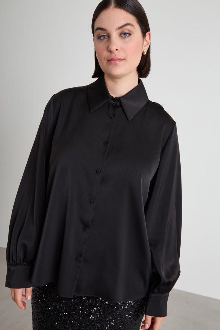 Satin blouse with sash Intrend - 4