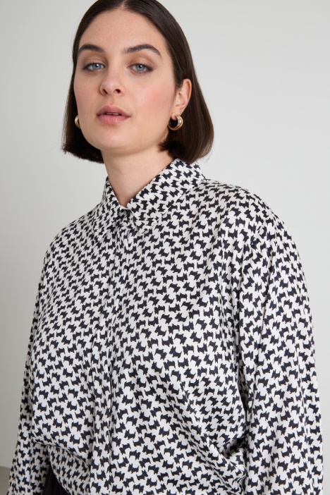 Camicia in twill a fantasia