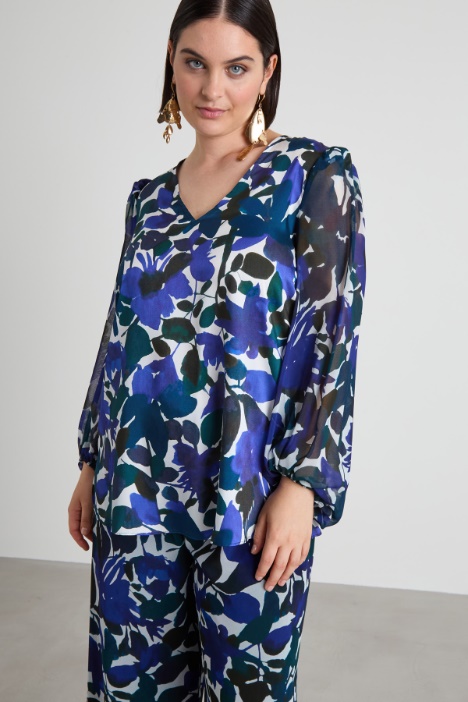 Twill and georgette blouse Intrend