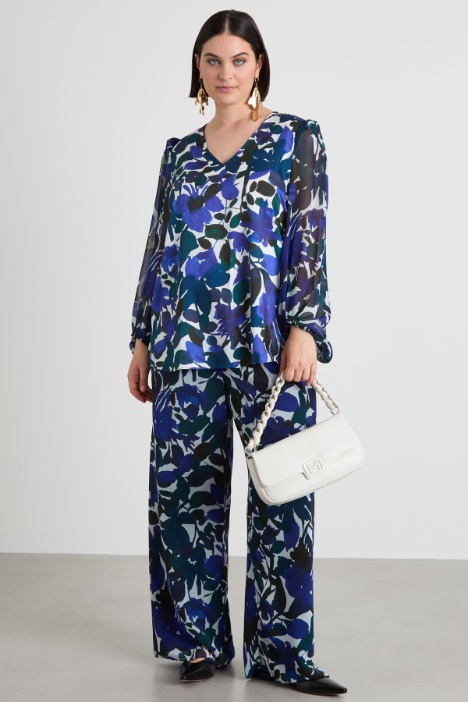 Twill and georgette blouse Intrend