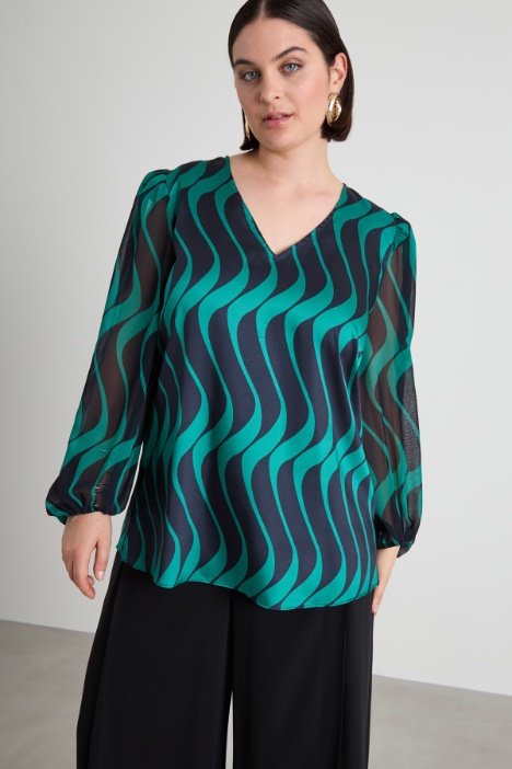 Twill and georgette blouse Intrend