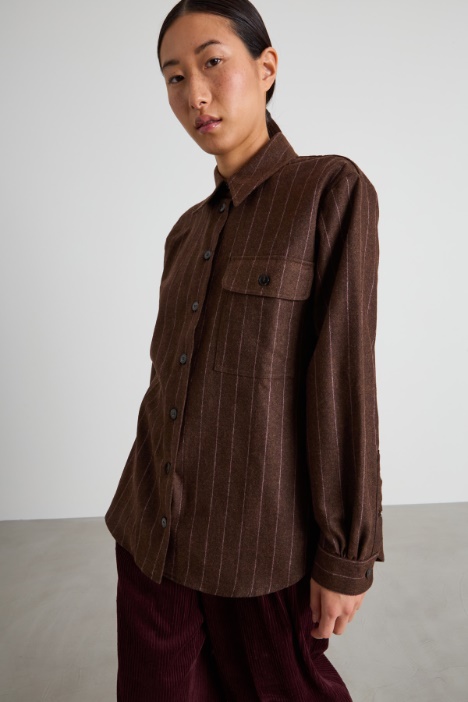 Camisa de franela de raya diplomática