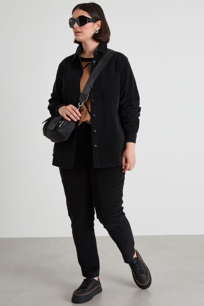 Cotton velvet shirt Intrend - 3