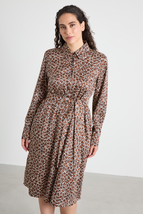 Vestido camisero de sarga