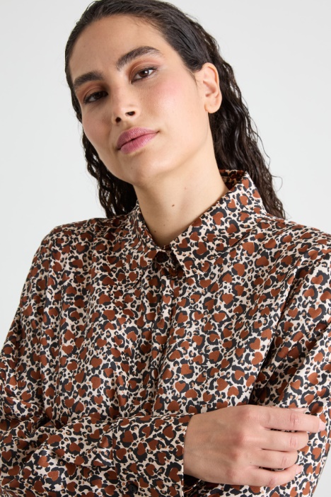 Vestido camisero de sarga