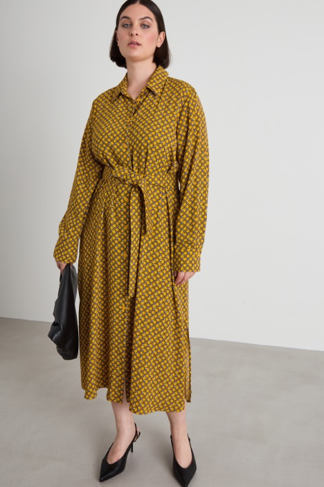 Vestido camisero de cady