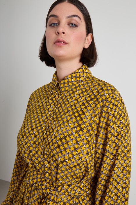 Vestido camisero de cady