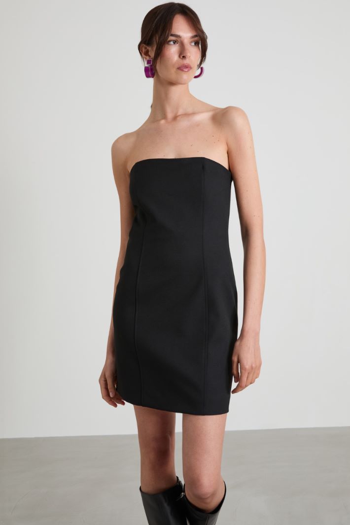 Feather-detail bustier dress Intrend - 5
