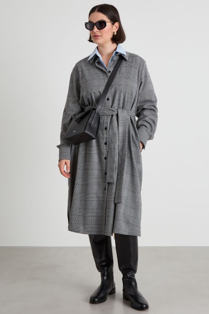 Shirt dress with sash Intrend