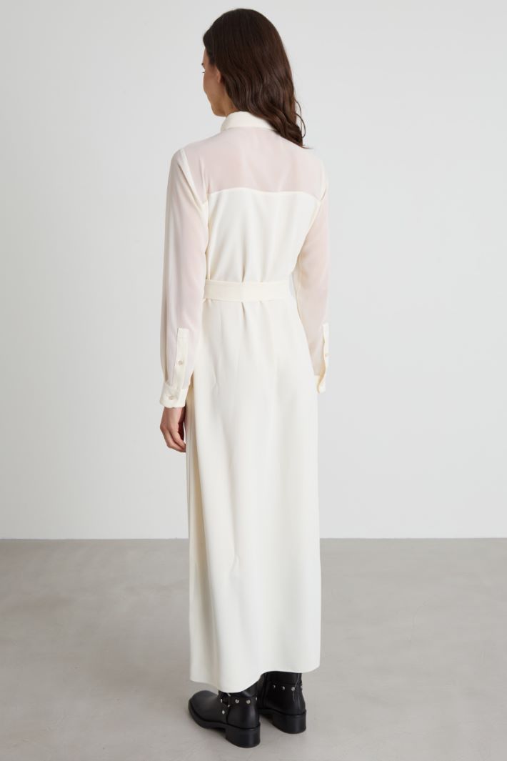 Vestido camisero en enver satén Intrend - 3