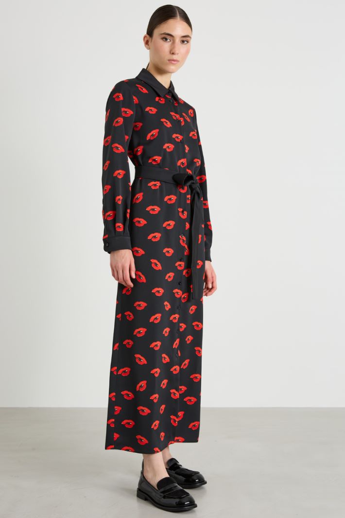 Vestido camisero de crepé Intrend - 2