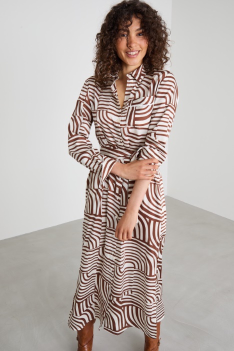 Vestido camisero estampado