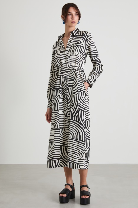 Vestido camisero estampado