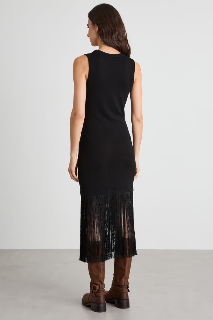 Fringed knit dress Intrend - 3