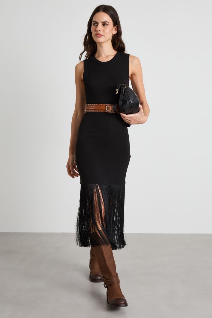 Fringed knit dress Intrend