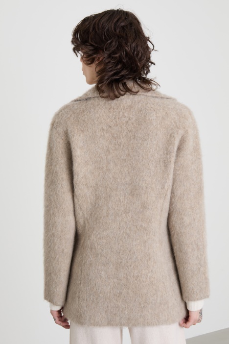 Cardigan morbido stile caban