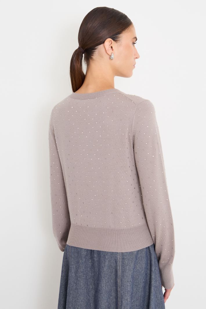 Cardigan con strass