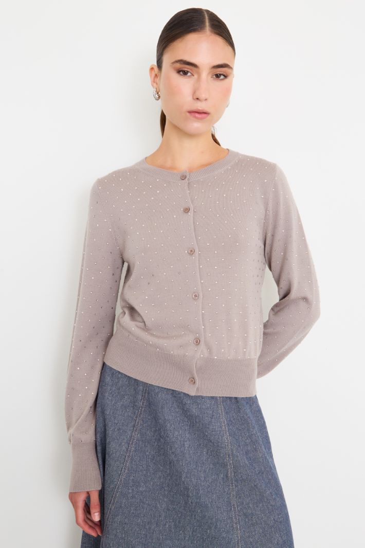 Cardigan con strass