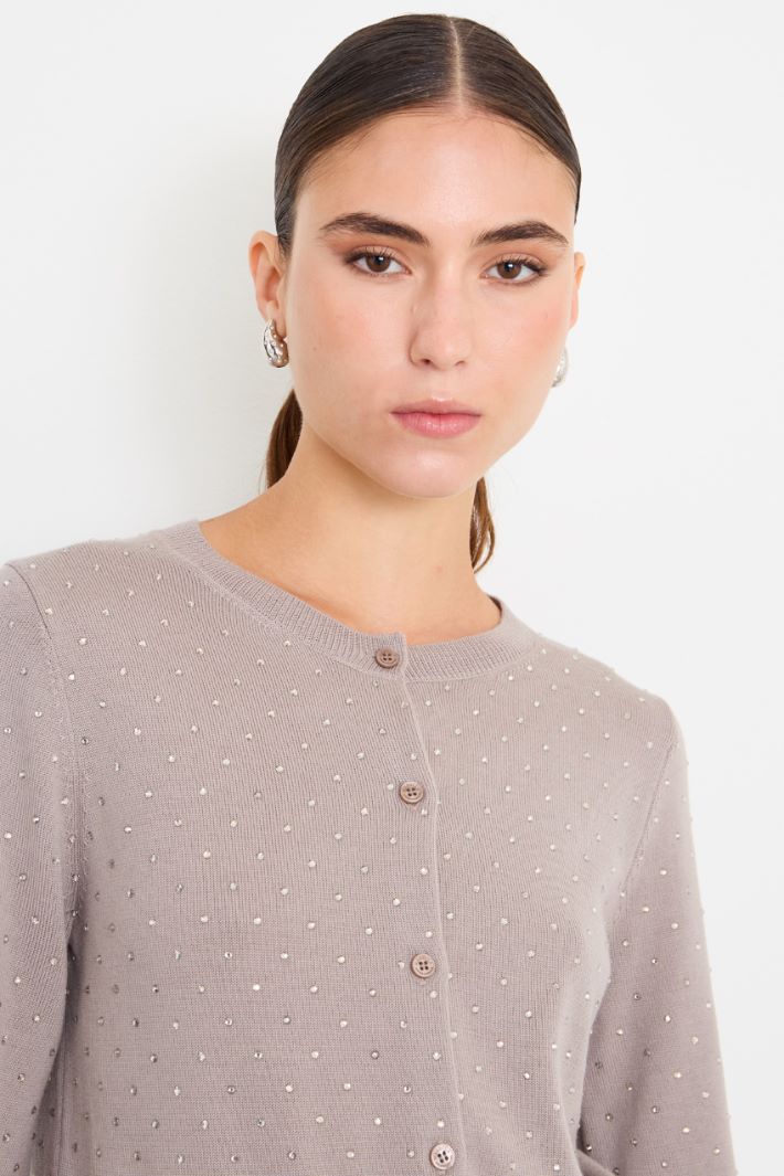Cardigan con strass