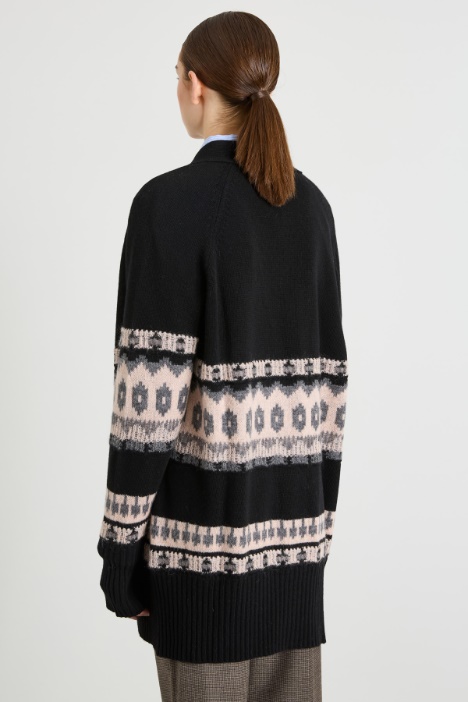 Cardigan lungo jacquard