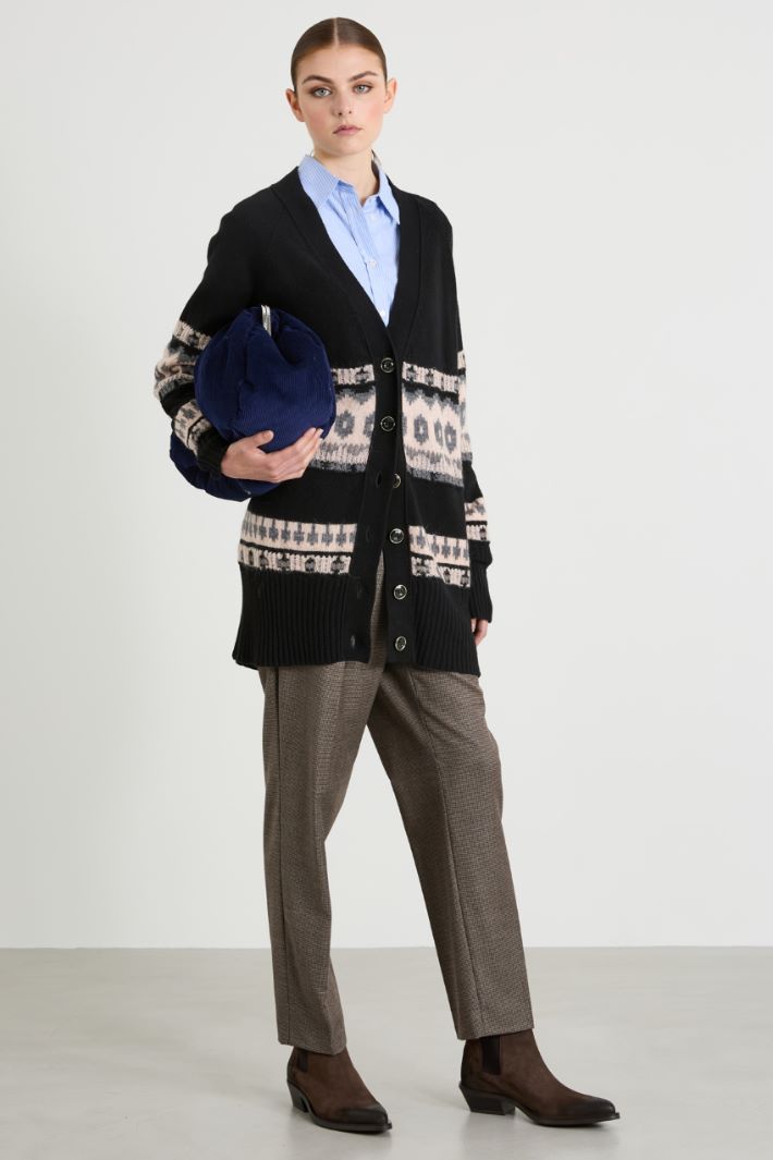 Cardigan lungo jacquard