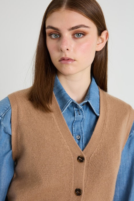 Gilet in lana e cashmere