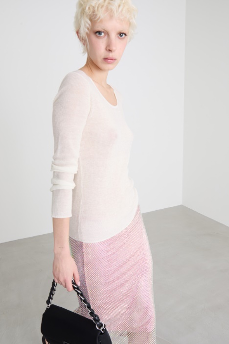 Jersey ceñido acanalado de lana