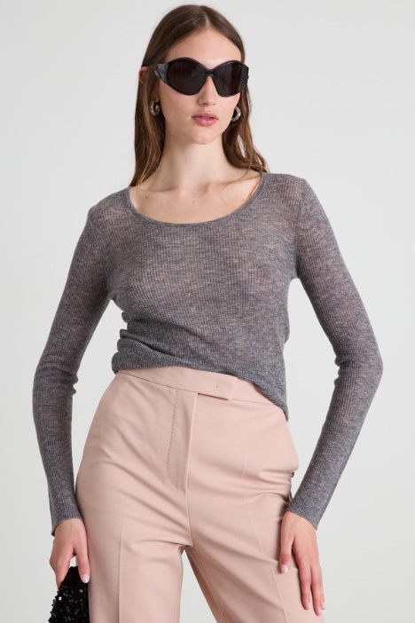 Wool slim-fit rib-knit sweater Intrend