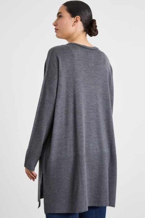 Maglia lunga in misto lana