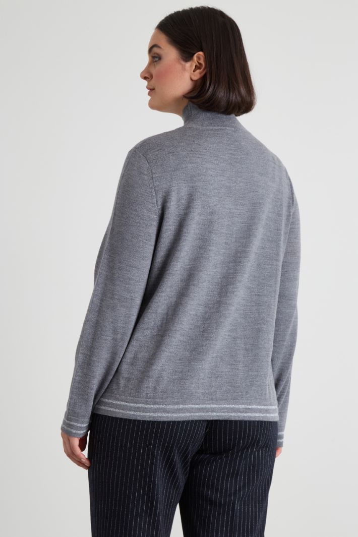 Jersey de cuello subido de lana y lúrex
