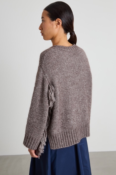 Maglia in mohair con frange
