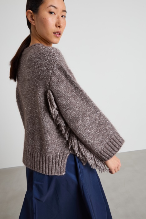 Maglia in mohair con frange