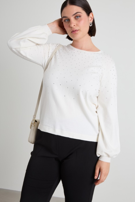 Maglia in viscosa con strass Intrend