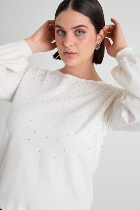 Maglia in viscosa con strass