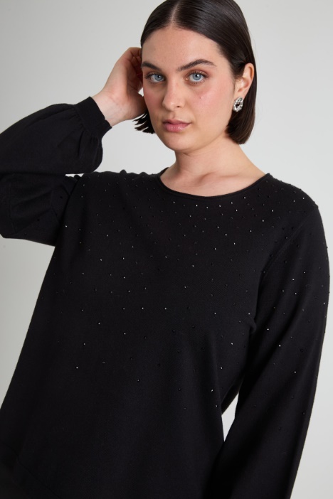Maglia in viscosa con strass
